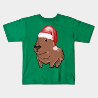 Santa Capybara Kids T-Shirt